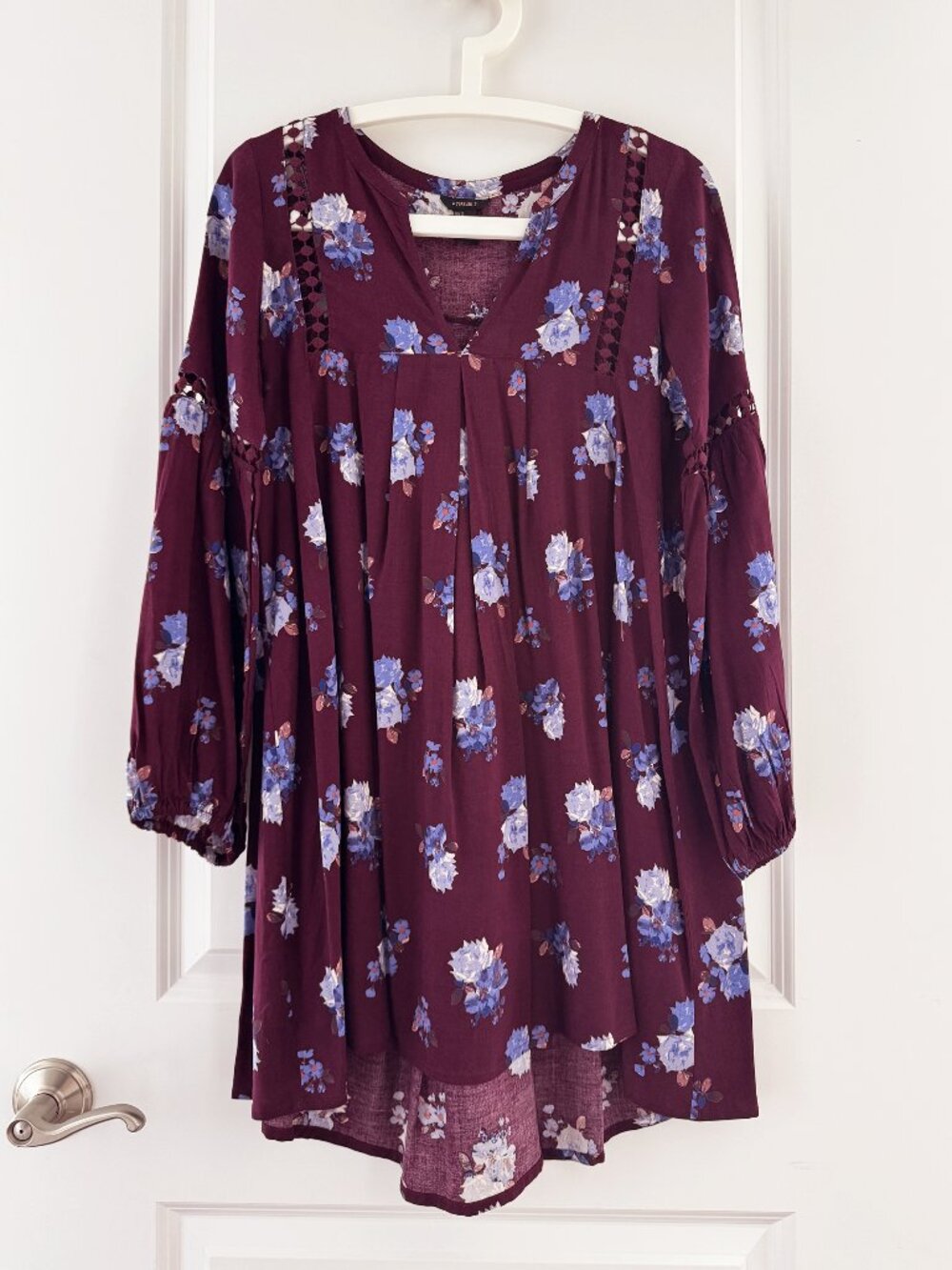FOREVER 21 Floral High-Low Dress – Burgundy Multi – Size S – NWOT